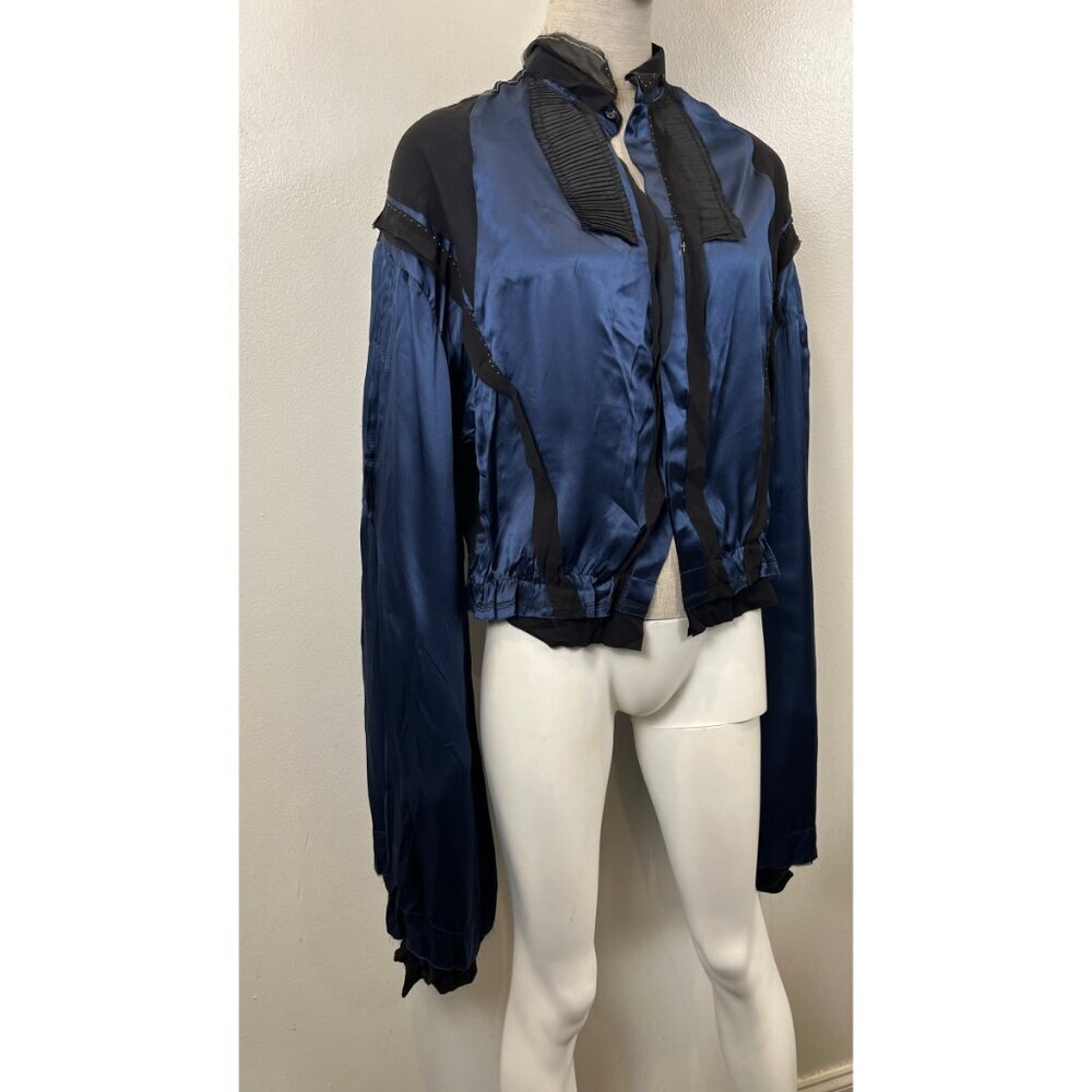 UMIT UNAL COUTURE SILK BLOUSE - Picture 2 of 11